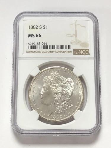 1882-S Morgan Silver Dollar NGC MS66 #1927 Possible VAM Blast White
