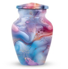 Vibrant Swirl Memorial Urn - A Timeless Tribute in Aluminium Keepsake