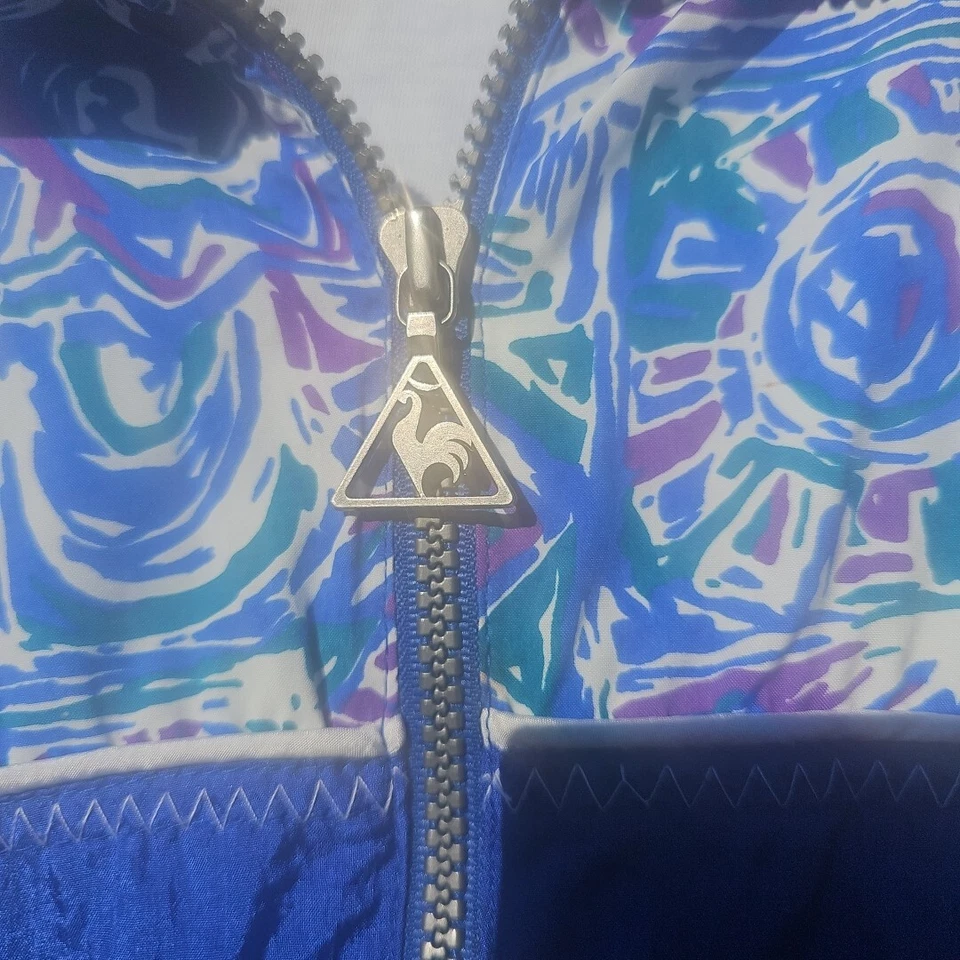 Винтажный LE COQ SPORTIF куртка ветровка женщин большой бега воды чашка печати 90-х - Изображение 4 из 4