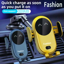 Smart Infrared Sensing Clamping Car Wireless Charger Stand Air Outlet 360 holder
