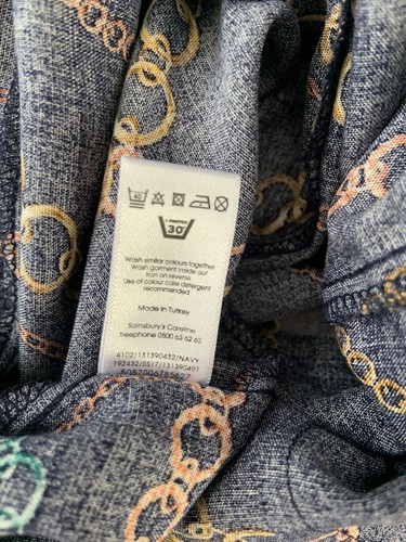 Women's Navy Rope Print Viscose Playsuit Size 10 - Picture 11 of 11