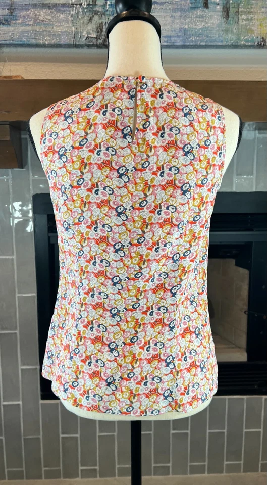 Anthropologie Sine Women Silk Sleeveless Ruffle Front Top Sz 2 a292 - Image 3 of 4