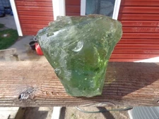 Glass Rock Slag Pretty Clear Olive Green/Cloud 12.10 lbs V36 Rocks Landscaping 