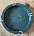 14.25 King Ranch Dark Green & Terracotta "W" Chip N Sip Platter Frankoma Pottery