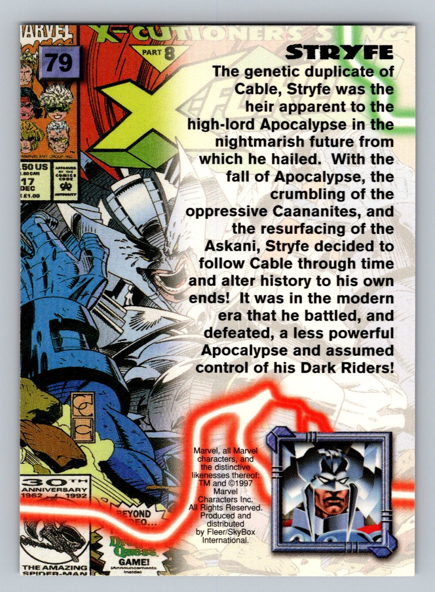 Fleer Marvel Premium X-Men '97 Timelines #79 Stryfe Trading Card