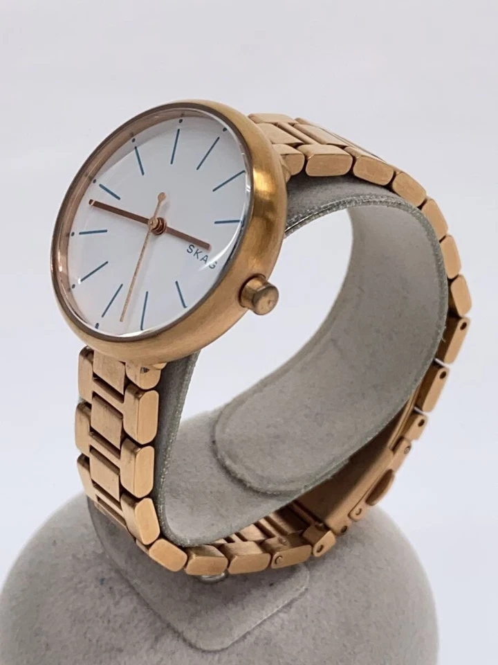 Женские кварцевые часы SKAGEN SKW2595 белое золото нержавеющая сталь отличное состояние ЯПОНИЯ - Изображение 2 из 4