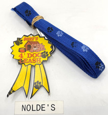 Duke's 4 ft. Dog Leash Blue /white and black paw prints DS435B2 TF117