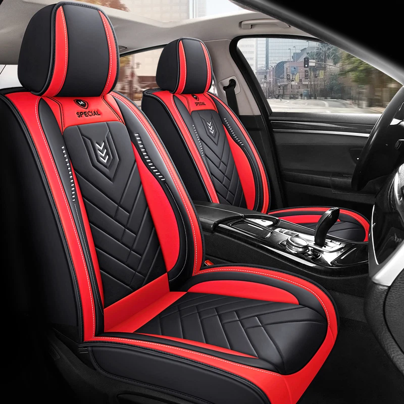 Juego completo de funda de asiento de cuero PU de 5 asientos para Ford Mustang Figo Escape Edge Ranger Foto 2 de 4