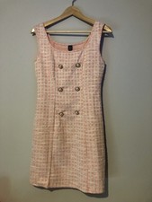 SHEIN XS Pink & Pearl Button Dress