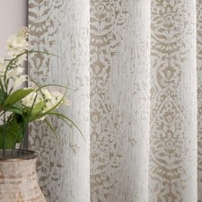 Geometric Curtains 84 Inches Long for Living Room 52"W x 84"L Pack of 2 Taupe