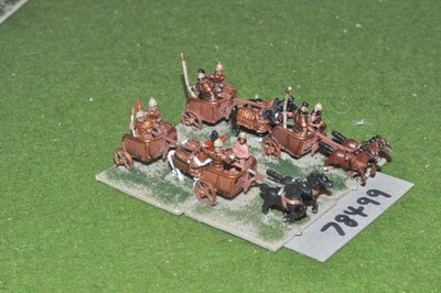 15mm Bibel / Mykenisch - 4 Lichttrojaner - Streitwagen (78499)