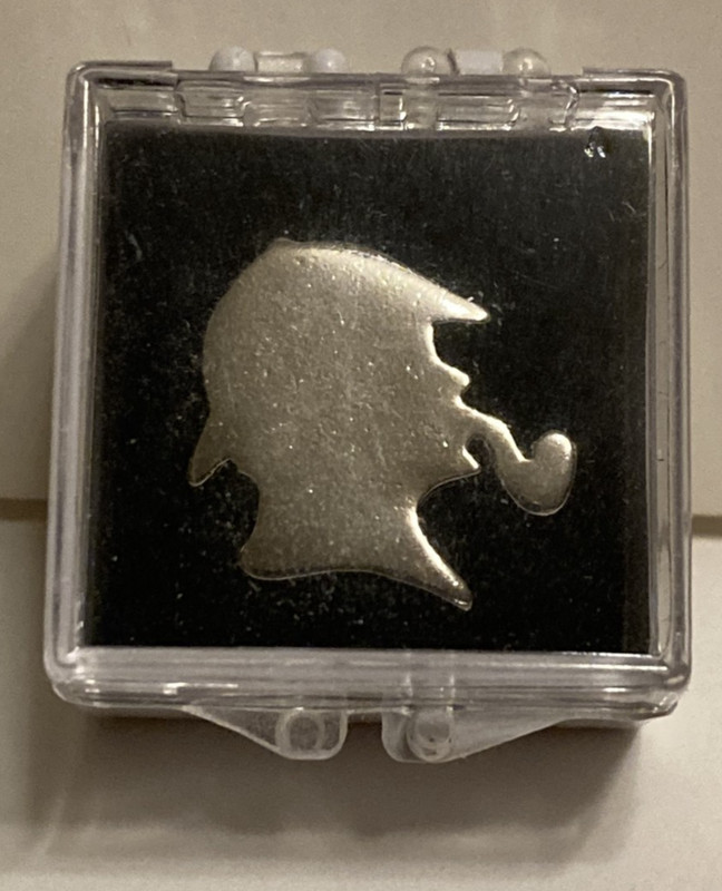 Sherlock Holmes Metal Lapel Pin .75” Butterfly Tie Tack with Plastic Pin Case
