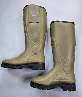 LE CHAMEAU TRAQUEUR NEOPRENE LINED MEN'S ICONIC GREEN HUNTING WELLINGTON BOOTS