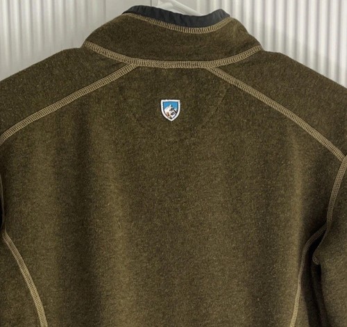 Kuhl Kashmira 1/4 Zip PulloverSweater Boys Large(14-16) Fleece Green Gray Revel - Picture 7 of 8