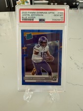 2020 Donruss Optic Justin Jefferson Blue Hyper Prizm Rookie PSA 10