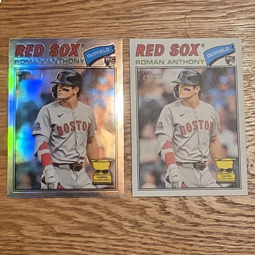 2026 Topps Heritage #86 Roman Anthony Chrome Refractor + Base Card RC Red Sox