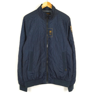 PME LEGEND Herren Bomberjacke Gr. L blau durchgehender Reißverschluss Taschen isoliert