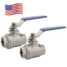 1/2 inch Ball Valve,316 Stainless Steel Full Port,2-Piece, 1000WOG, 2Pack