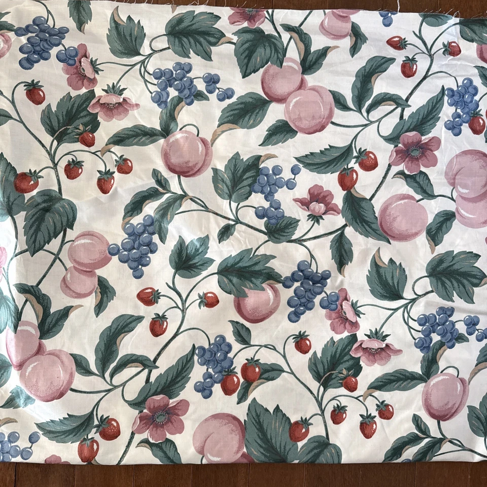 Vtg Waverly Southern Charm Collection "twelve Oaks " 4 Yards 56”W Sateen Fruit - Image 2 of 4