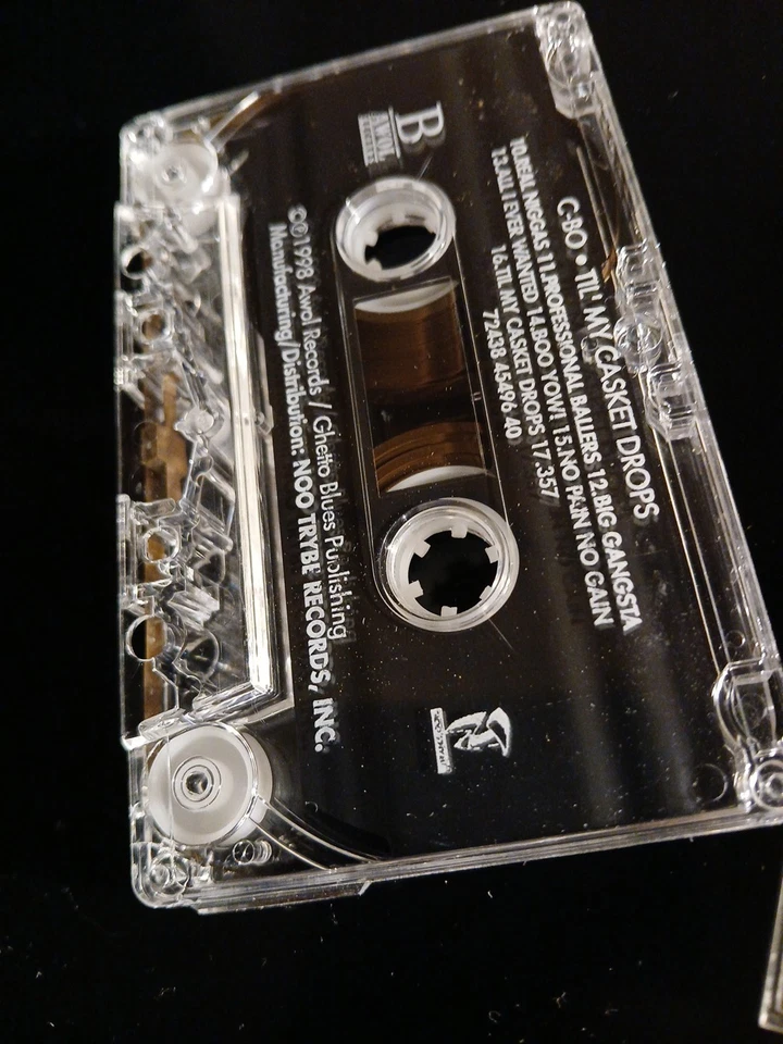 C-Bo Til My Casket Drops 1998 Cassette Tape TESTED WORKS AWOL RECORDS CLASSIC Foto 4 de 4