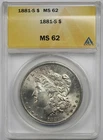 1881-S Morgan Dollar $1 MS 62 ANACS