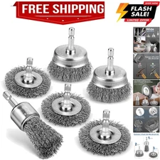 6Pcs Professional Wire Wheel, Carbon Steel Wire Brush for Drill, Drill Cup Br...