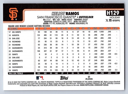 2025 Topps Holiday Base  # H 1 - H 200  - PICK YOUR CARDS - 第 216/318 張圖片
