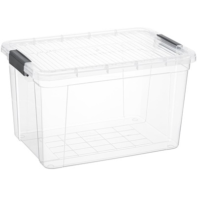 Superio 26.5 Quart Clear Storage Box Sturdy Design Aesthetic Home Organization
