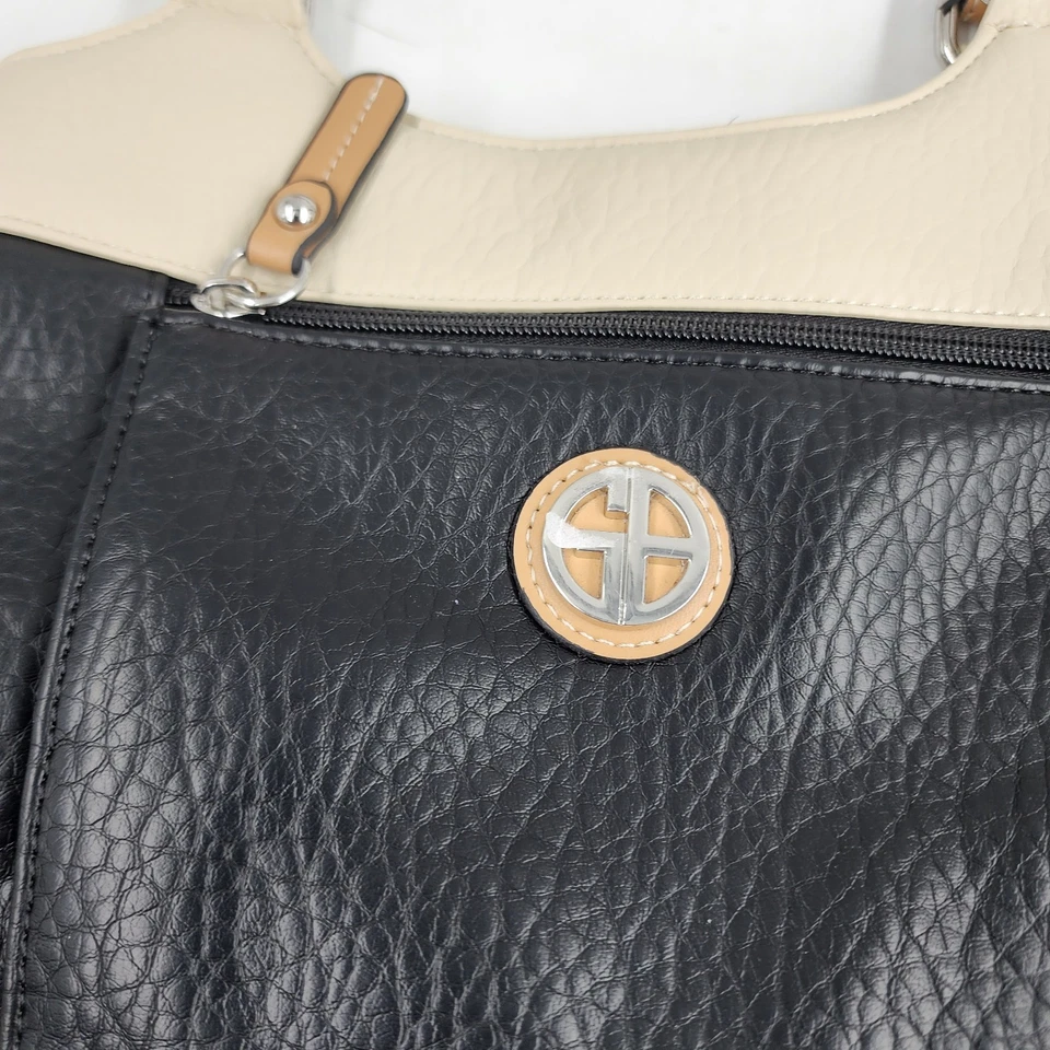 Bolso de Mano Giani Bernini Cuero Guijarro Bloques de Color 4 Pósteres Para Mujer Talla Única Negro Foto 3 de 4