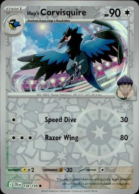 Hop's Corvisquire 134/159 Common Journey Together Pokemon NM