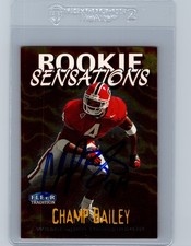 1999 FLEER ROOKIE SENSATIONS CHAMP BAILEY HOF ROOKIE AUTO AUTOGRAPHED SIGNED