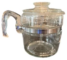Vintage PYREX 7754 2-4 Cup Flameware Coffee Percolator  *Complete Chip On Handle