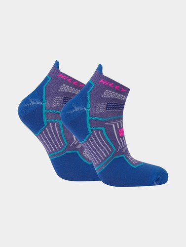 Hilly Twin Skin Socklet Running Socks Blue Anti Blister Double Layer Sports Run - Picture 5 of 7