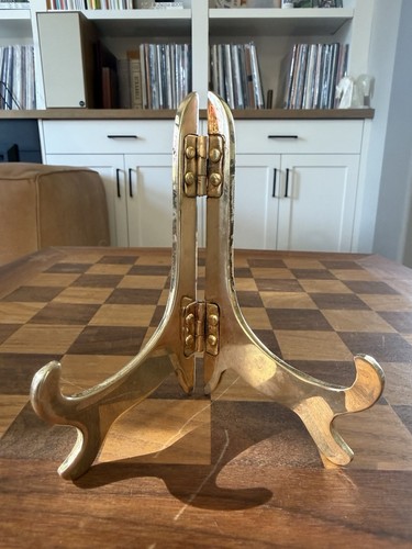 Vintage Solid Brass Tabletop Easel Display for Art or Photographs