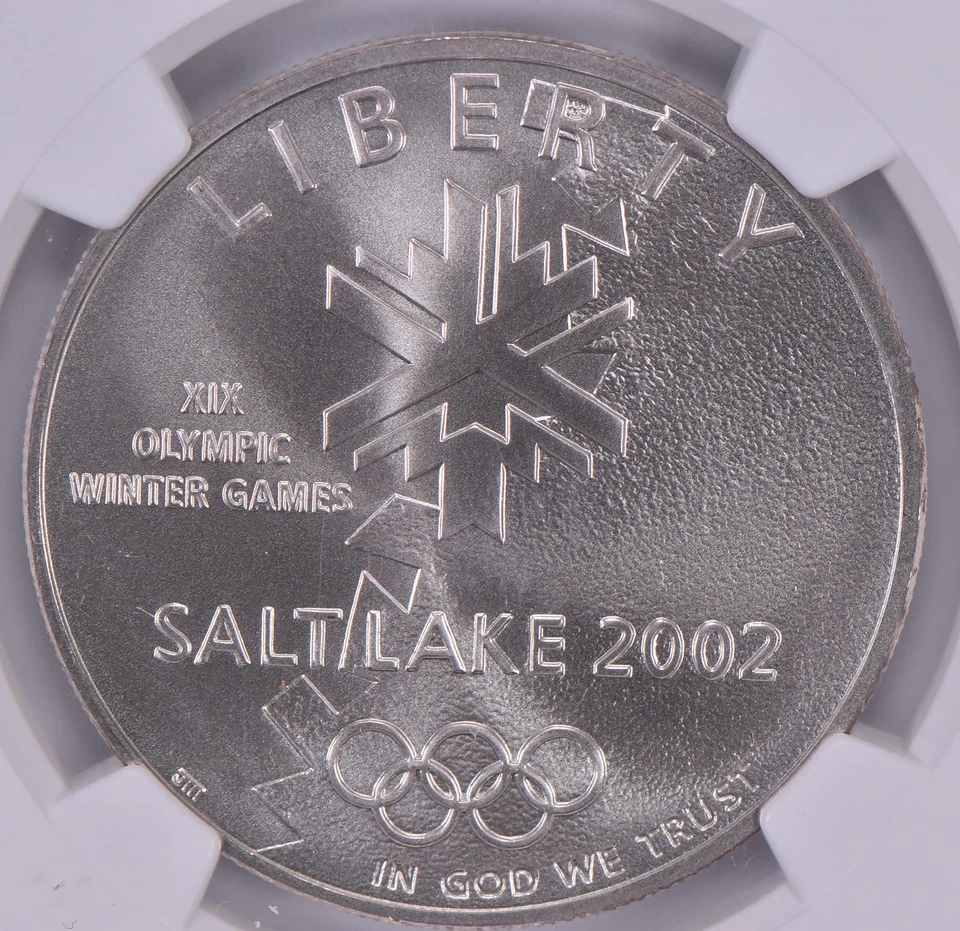 2002-P Winter Olympics Commemorative Dollar MS70 NGC Brown Label *7143 - Image 3 of 4