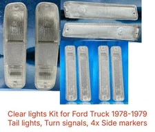 FORD TRUCK F-150 250 350 73-79 ALL CLEAR LIGHTS SET F100 COMPLETE LIGHTS SET!