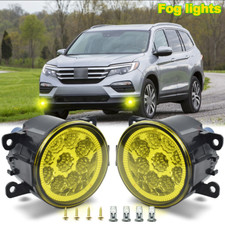 Pair Bumper Led Fog Lights Driving Lamps White 6000k For Honda Pilot 2016-2018