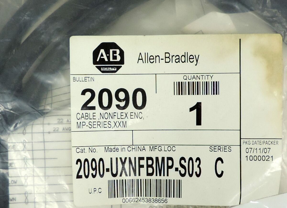 Allen-Bradley 2090-UXNFBMP-S03 Feedback Cordset Cable Series Allen-Bradley 2090-UXNFBMP-S03 Feedback Cordset Cable Series