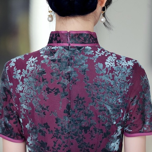 Cheongsam Dress for Women Vintage Chinese Qipao Traditional Velvet Size 4-14 New - Picture 22 of 46