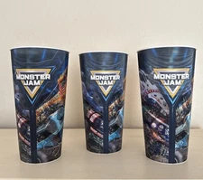 MONSTER JAM 3D IMAGE 7" Tall Plastic Cups Feld Motor Sports 2019 Excellent!