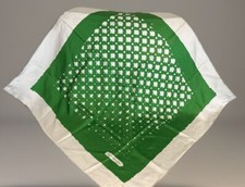 Vintage Balenciaga Silk Scarf Green White Rare New With Tags 34  x34  READ