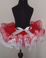 Ribbon and Lace trim TuTu Red/White