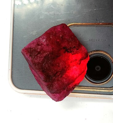 DYED Red Ruby Uncut Rough 159.20 Ct EGL Certified Loose Gemstone SMQ