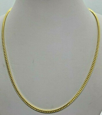 10K Yellow Gold Franco Chain Necklace Men's/Women's 2mmx2mm 18'' to 26''