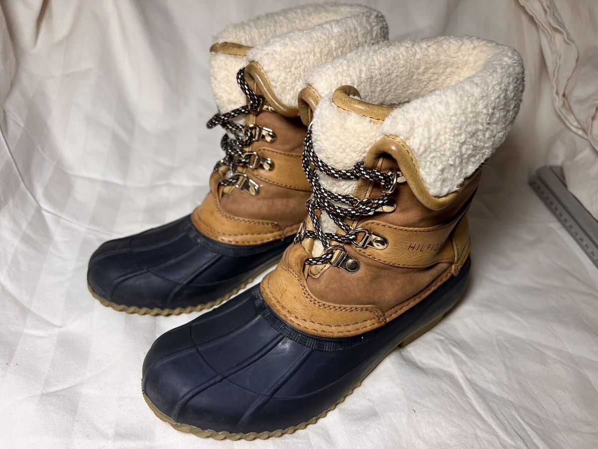 Tommy Hilfiger Duck Boots Mens Size 12 Brown Beige Lace‎ Up Ankle Boots Casual TOMMY HILFIGER IDAN MEN WINTER BOOTS MEDIUM BROWN COLOR  main image 4
