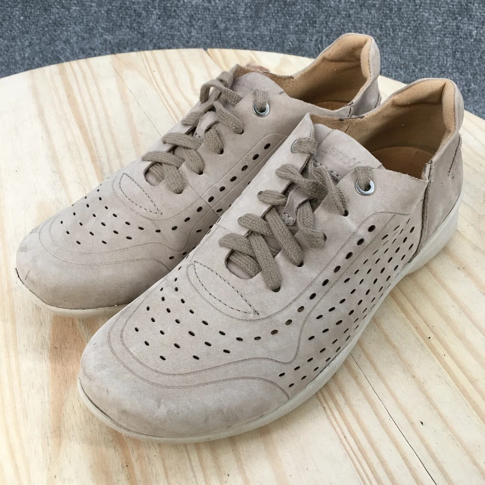 Earth Shoes Mujer 9.5 B Sarval Tenis Cuero Taupe Parte Superior Baja Con Cordones Comodidad Foto 3 de 4