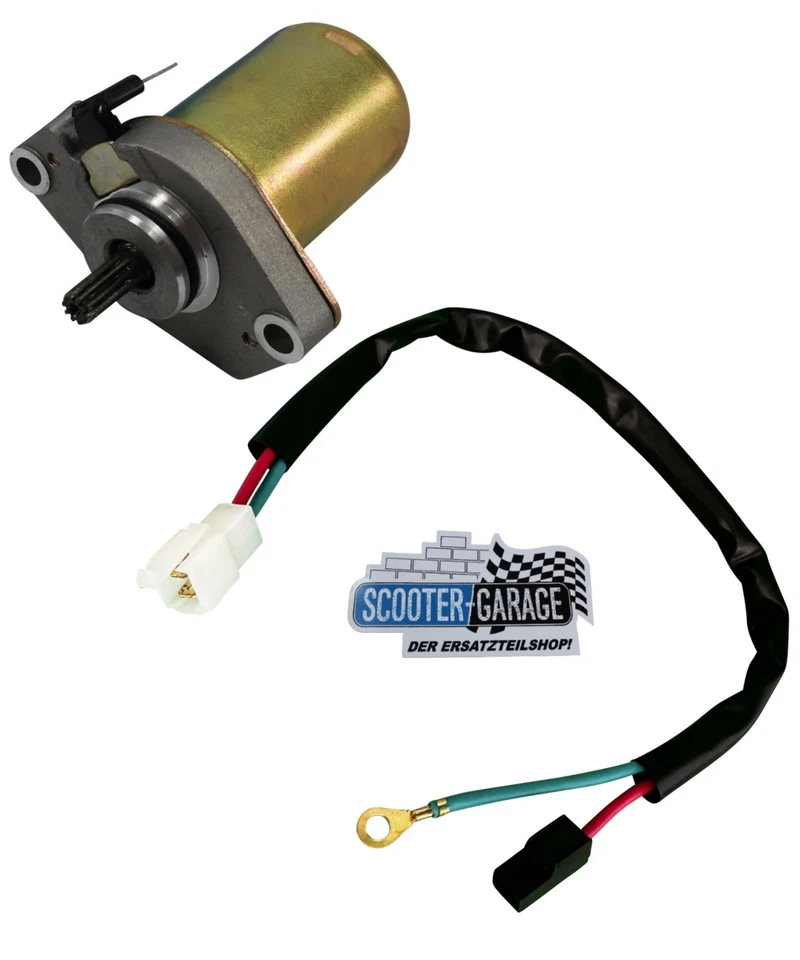 SCOOTER-GARAGE Anlasser / E-Starter ink. Kabel für Minarelli liegend / stehend 50ccm 2 Takt