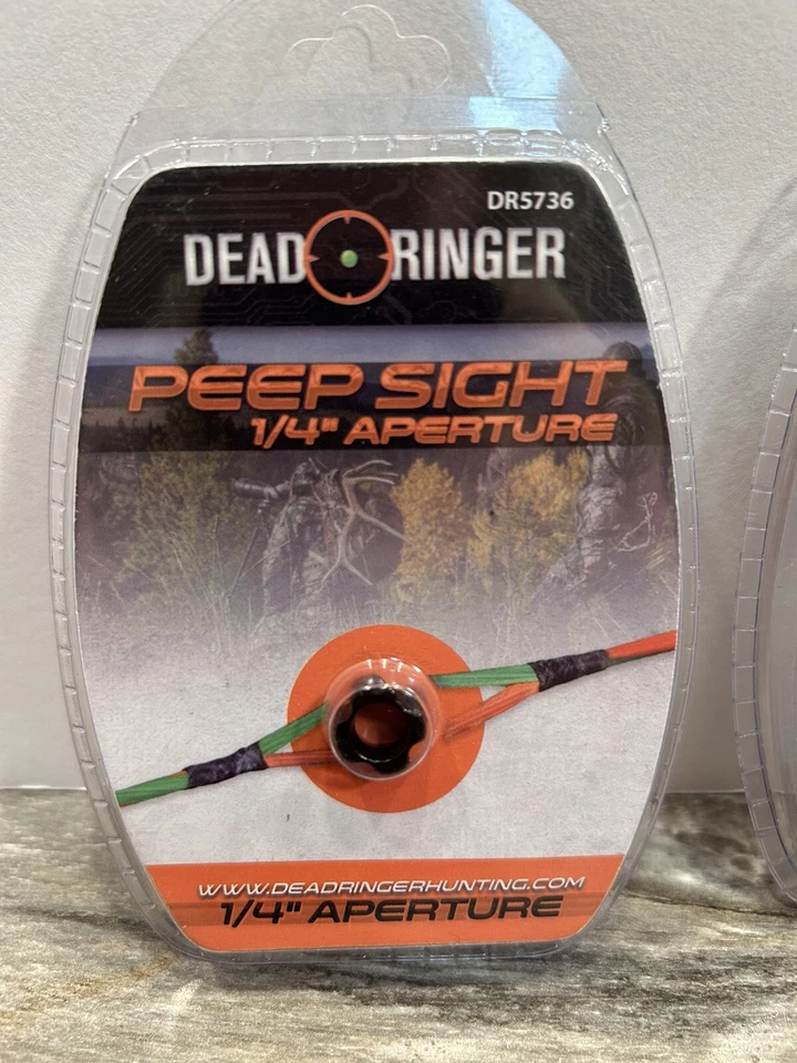Lote de 2 miras Dead Ringer Peep en negro DR5736 1/4" apertura tiro con arco Foto 2 de 3