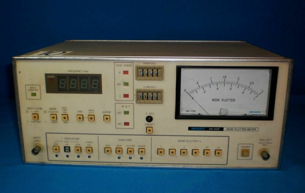 WOW&FLUTTER METER ワウフラメーター 677A ニキシー管 TESTED! Meguro MK-668F Wow Flutter Meter 90-110V/104-126V 1A/ 194