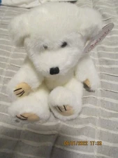 VINTAGE WISH PETS THEODORE WHITE BEAR 9 INCHES WITH TAG 1998